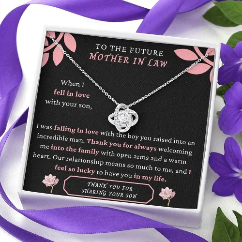 Vista 4 de Collar con tarjeta de mensaje, joyería hecha a mano, regalos de Navidad, collar de futura madre en ley, regalo para futura suegra, collar de madre