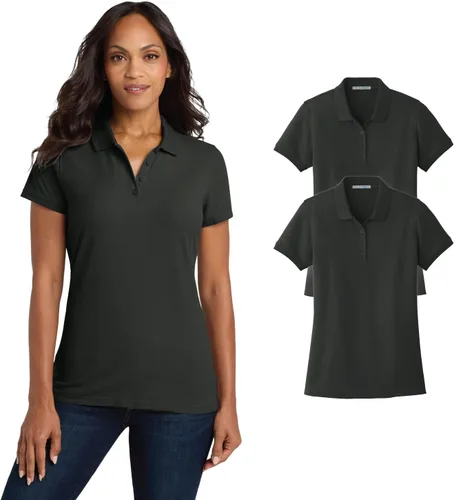Vista 18 de Port Authority Polo Core Classic Piqué para mujer gris gusty