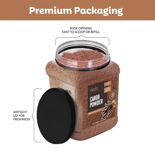 Vista 6 de Roots Circle Polvo de algarrobo premium sin azúcar Kosher a granel de 14 onzas – Alternativa al cacao en polvo Rico en fibra de cafeína sin