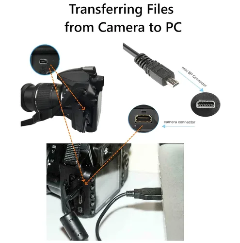 Vista 3 de ienza Cable de carga y transferencia de fotos USB para PC Mac DMW-USBC1 para cámara Panasonic Lumix DMC-G7 ZS40 ZS50 TS30 SZ3 TZ8 TZ11 TZ15 TZ24