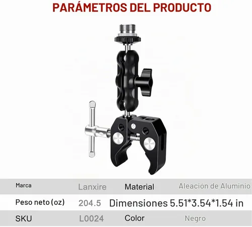 Vista 9 de Abrazadera de micrófono para micrófono con cabeza de bola