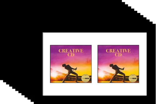 Vista 7 de Creative Picture Frames Marco de música artística de doble cubierta de CD de 8 x 12 pulgadas con paspartú negro de pie o exhibición de pared