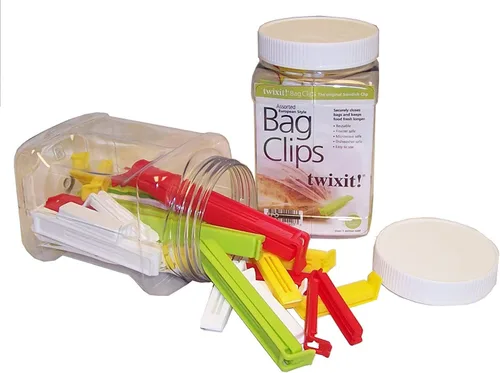 Vista 12 de Linden Sweden Twixit - Clips para bolsas – Mantén los alimentos frescos, evita derrames – Sella fácilmente bolsas congeladas con fecha – Clips