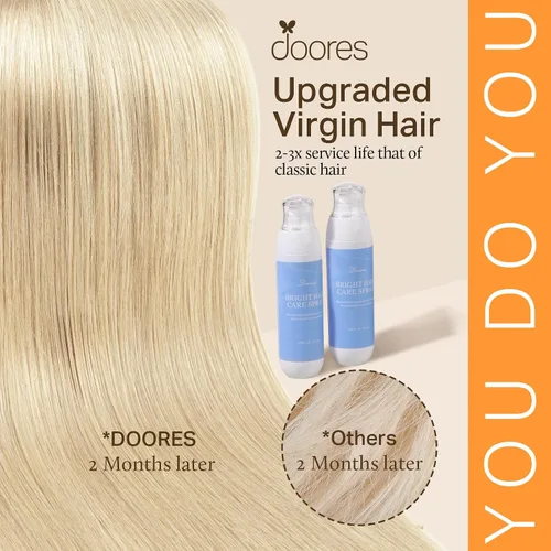 Vista 4 de DOORES Extensiones de cabello humano con clip, instalación rápida de 5