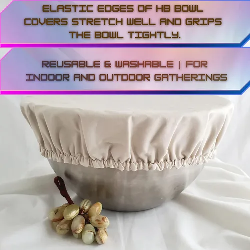 Vista 6 de Reusable Bowl Covers for Sourdough Bread Proofing,100% Cotton Elastic Set of 6 in Varying Sizes Easily Fit Your Bowls 4" to 13" - Durable Fabric