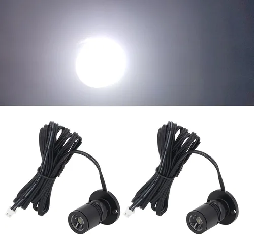 Vista 8 de Garosa Mini proyector regulable USB 5V luz artística mini LED luces de acento proyector de armario 1 a 2 luces de punto para porche, vitrinas