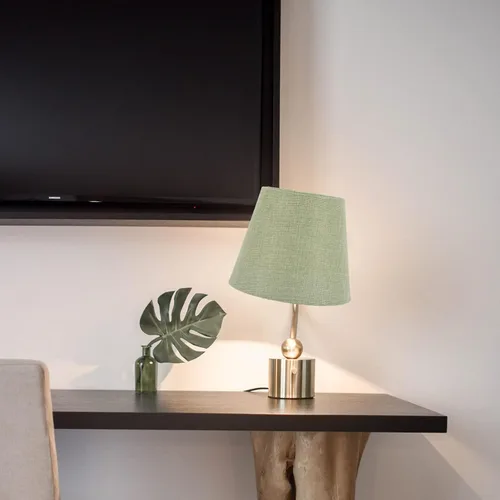 Vista 7 de DOITOOL Pantalla de lámpara E14 para lámpara de mesa, pantalla de tela de estilo nórdico con marco de metal ligero de 7.08 x 5.90 x 4.72 pulgadas