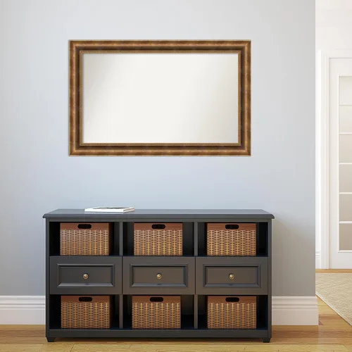 Vista 1075 de Amanti Art Espejo de pared personalizado no biselado (25 x 25 pulgadas), marco de bronce acentuado, varios tamaños personalizados, espejo de baño