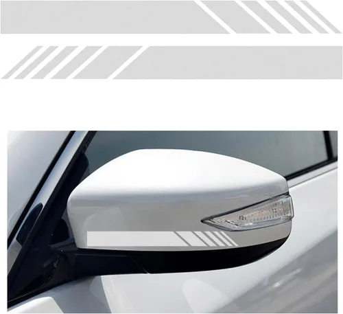 Vista 10 de Augeny 2 piezas de adhesivos para espejo retrovisor de coche, tiras de espejo retrovisor lateral de vinilo impermeables para auto, adhesivo