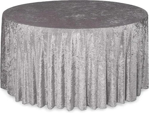 Vista 8 de YOUR CHAIR COVERS - Mantel redondo de terciopelo aplastado de 120 pulgadas para mesas redondas de 5 pies - Negro
