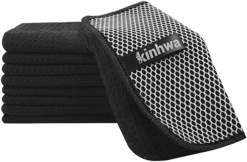Vista 43 de KinHwa Paños de cocina para platos, paños de microfibra absorbentes de secado rápido, trapos de cocina con lado de limpieza de poliéster, ideal