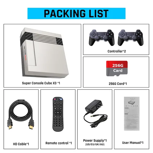 Vista 7 de Retro Game Console Super Console Cubex3 Built-in 10K + Classic Games Retro Video Game Console, TV&Game System in 1, 8K TV AV Output Video Game
