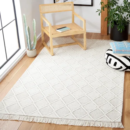 Vista 9 de Safavieh Natura Collection Alfombra de pasillo, 2 pies 3 pulgadas x 9 pies, marfil y marrón, lana hecha a mano, ideal para zonas de alto tráfico