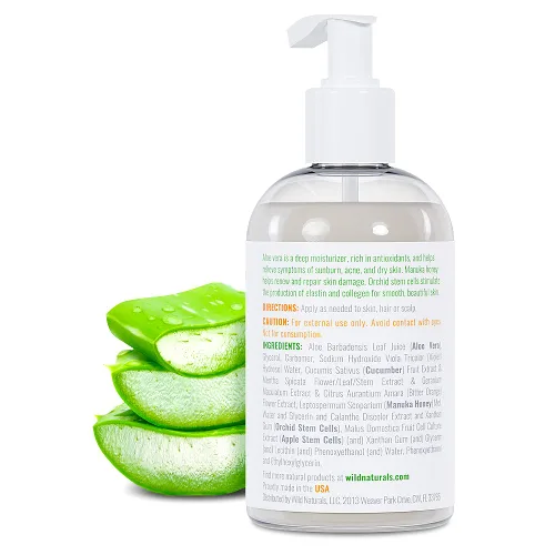 Vista 9 de Gel de aloe vera para piel con miel de manuka, gel de aloe vera puro para aliviar quemaduras solares, gel de aloe vera orgánico para cara, acné