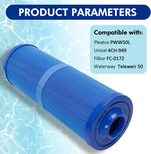 Vista 3 de Paquete de 2 cartuchos de filtro de piscina 4CH-949 de repuesto para Pleatco PWW50L, Filbur FC-0172, Waterway Teleweir 50, Rising Dragon 50