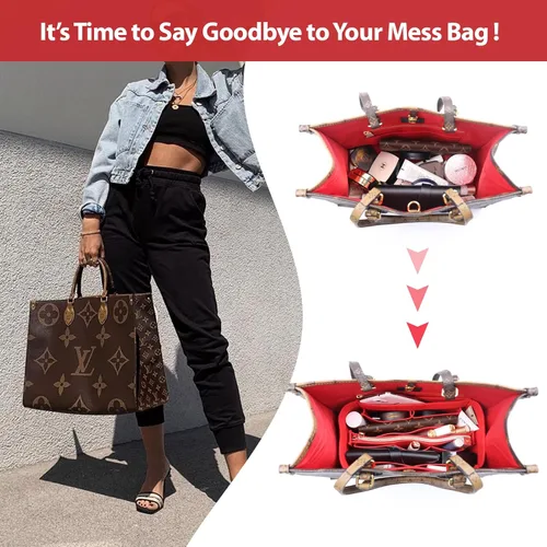 Vista 2 de OMYSTYLE - Organizador de bolsa, organizador de bolsas de fieltro para bolsa y bolso, organizador de bolsa de mano con 5 tamaños