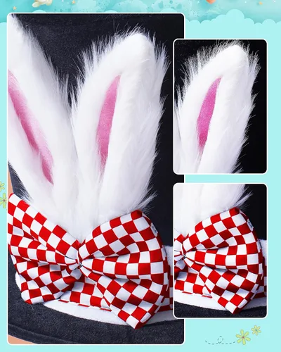 Vista 4 de Sombrero de conejo de Pascua para Halloween, cosplay de Pascua