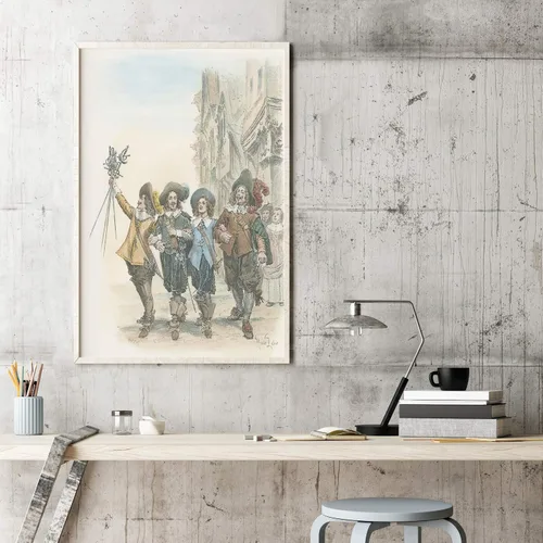 Vista 2 de Dumas tres mosqueteros 1894 DArtagnan Athos Aramis y Porthos de Alexandre Dumas Los tres mosqueteros ilustración por Maurice Leloir de una edición