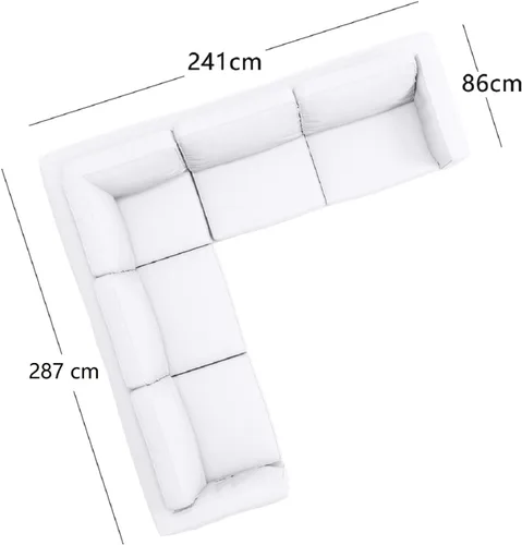 Vista 3 de Funda de sofá de esquina de poliéster Karlstad (2+3/3+2) de repuesto, hecha a medida para IKEA Karlstad seccional de repuesto (poliéster beige)