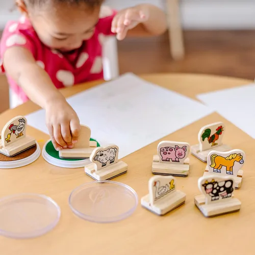Vista 6 de Melissa & Doug Mi primer juego de sellos de madera - Animales de granja