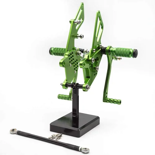 Vista 8 de FXCNC Juego de clavijas traseras CNC Billet para motocicleta, reposapiés totalmente ajustables, compatibles con Ninja ZX10R ZX-10R ZX1000 2006 2007