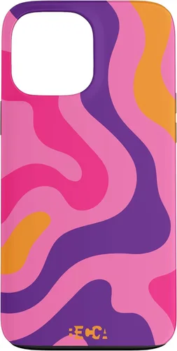 Vista 24 de Retro Liquid Swirl Groovy Abstract Pattern Wave Purple Phone Case for iPhone 17