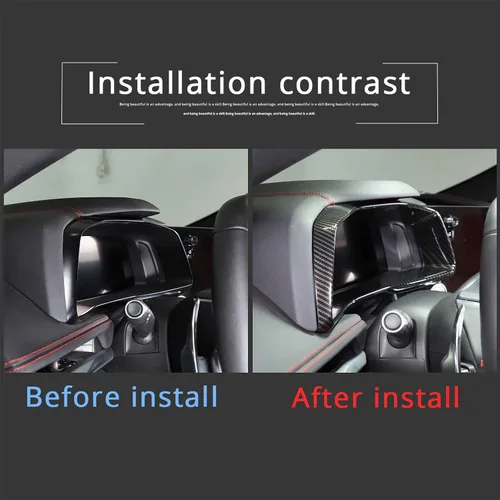 Vista 7 de Sekhyna Marco de panel de tablero compatible con Corvette C8 Stingray 2020-2023 ABS 1 pieza de accesorios de marco de velocímetro electrónico
