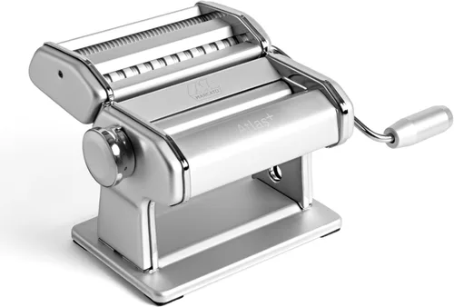 Vista 6 de Marcato Hecho en Italia Atlas+Máquina de pasta, negro. Rodillos de acero cromado y aluminio, doble cortador para lasaña, fettuccine y espagueti