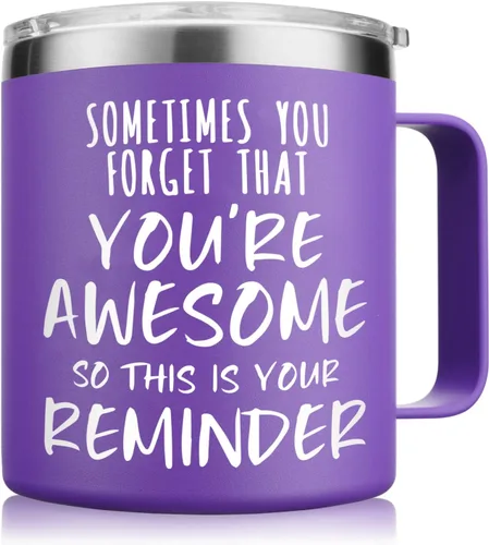 Vista 9 de NOWWISH Regalos para Ella, Taza de Café "Sometimes You Forget You're Awesome", Regalos Inspiradores, Regalos de Agradecimiento y Apreciación