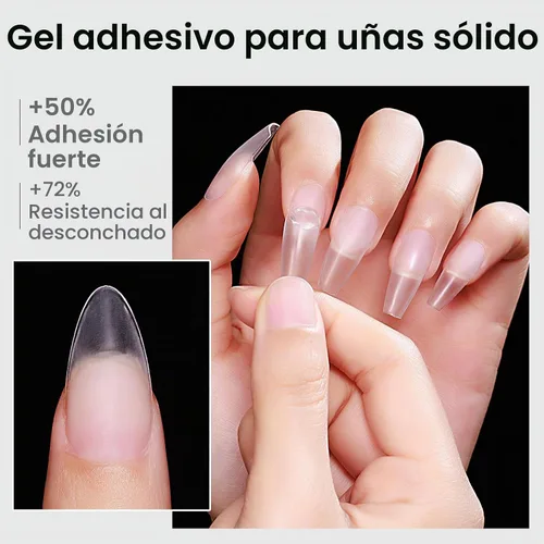 Vista 2 de MIZHSE - Pegamento de uñas sólido, 18g de pegamento de gel UV sólido para uñas y mini lámpara LED ligera para puntas de uñas acrílicas, pegamento