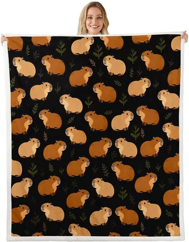 Vista 29 de Erosebridal Funny Capybaras Blanket Capybara Lover Gifts Cute Fleece Blanket for Kids Girls Boys, Capybara Decorations Blankets 40"x50", Kawaii