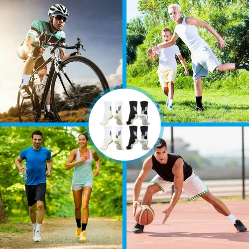 Vista 7 de Jspupifip Calcetines de fútbol antideslizantes, calcetines de fútbol antiampollas, calcetines deportivos con agarre deportivo para hombres, mujeres