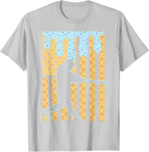 Vista 48 de Camiseta de béisbol Drip Boys Dripping Ice Cream Baseball American Flag, Negro -, Pequeña
