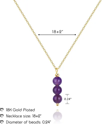 Vista 5 de DoreenBow Collar de jade para mujer, collar de piedra natal de cristal curativo, collar de cuentas de jade, collar de piedras preciosas