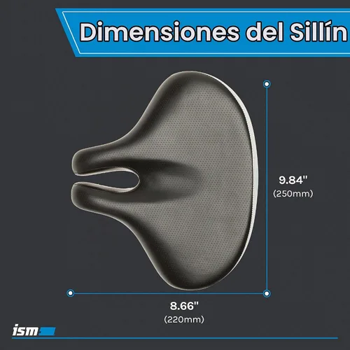 Vista 3 de ISM Comfort Series - Sillín de bicicleta sin nariz para ciclistas verticales, sillín de bicicleta de alivio anatómico para híbridos, policía