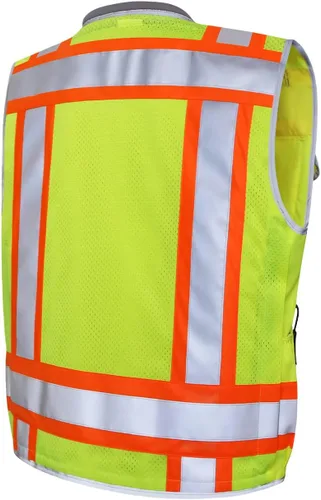 Vista 2 de Dib Safety Hi Vis Heavy Duty Surveyor Safety Vest Made with 3M Tape Amarillo/resistente