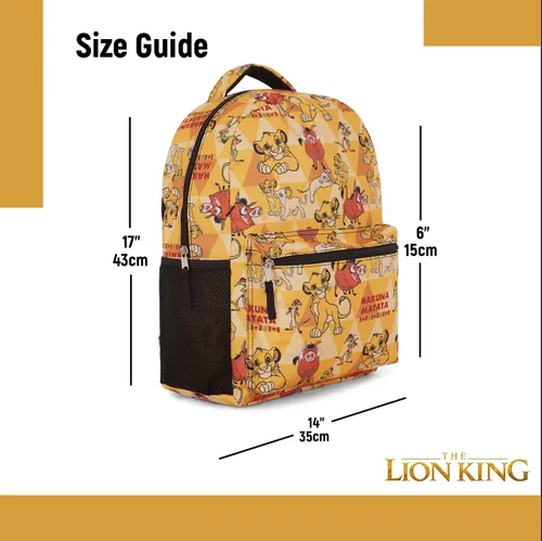 Vista 4 de Disney The Lion King - Mochila para niños, Hakuna Matata Adventure, Simba, Mufasa, cicatriz, timón y Pumbaa, mochila para niños, niñas, niños