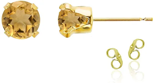 Vista 72 de Aretes de tuerca de plata de ley 925 chapados en oro de 14 quilates macizo, oro amarillo, blanco o rosa de 0.236 in Amatista