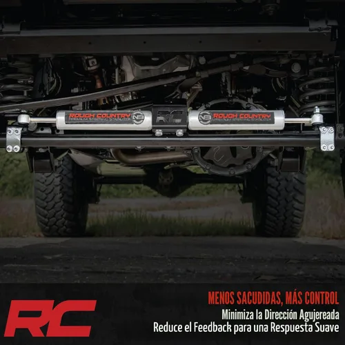 Vista 4 de Estabilizador de dirección dual Rough Country N3 para Ford Super Duty 2005-24 - 8749130