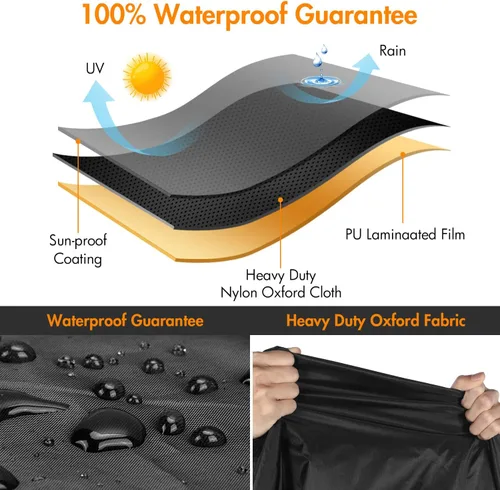Vista 4 de WLEAFJ Fundas Impermeables para Sillas de Exterior, Fundas Negras para Muebles de Patio y Césped, Funda de Asiento Profundo para Sillón de Patio