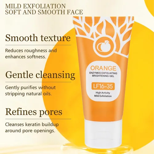 Vista 5 de Gel exfoliante facial con enzima naranja suave: limpieza profunda de poros e hidratación duradera, exfoliante ideal para todo tipo de piel (1 unidad)