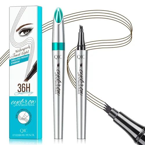 Vista 8 de Lápiz de cejas con microcuchilla de 4 puntas para maquillaje natural de cejas, bolígrafo de microblading impermeable y a prueba de manchas