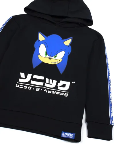 Vista 3 de Sonic The Hedgehog Sudadera con capucha para niños, suéter negro japonés gamer