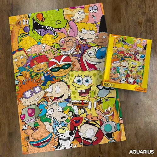 Vista 3 de AQUARIUS Nickelodeon - Rompecabezas de los años 90 (rompecabezas de 1000 piezas) – Mercancía y coleccionables con licencia oficial de Nickelodeon