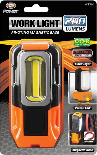 Vista 4 de Performance Tool W2326 - Luz de trabajo LED resistente de 150 lúmenes con base magnética y gancho giratorio, intermitente rojo, 2.5 horas