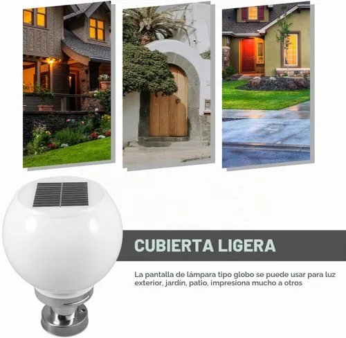 Vista 5 de Uonlytech Luz negra para poste al aire libre, luces de pilar alimentadas por energía solar con base de montaje en muelle, lámpara de césped