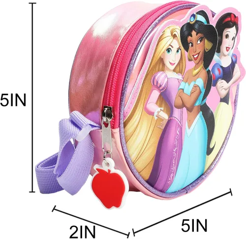 Vista 7 de Bioworld Bolso cruzado de 5.5" con correa ajustable Parche de personaje de princesa Disney