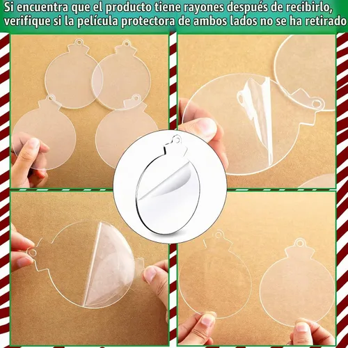 Vista 8 de Jetec - 50 piezas de adornos de Navidad acrílicos transparentes de 3.7