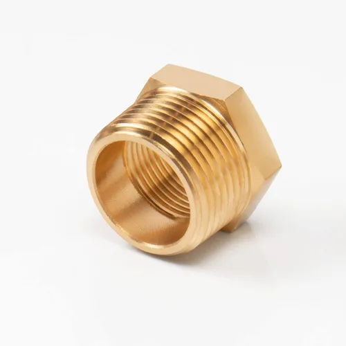 Vista 4 de Reductor de latón, buje hexagonal roscado, adaptador de montaje de extensión resistente (3/4 macho NPT x 1/2 hembra NPT, 2)