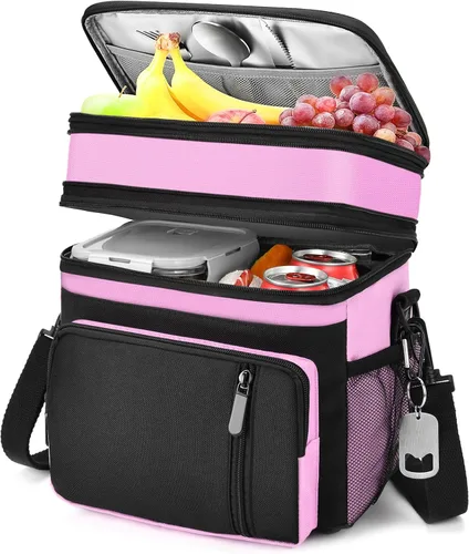 Vista 25 de Lonchera y bolsa de almuerzo para mujeres y hombres, lonchera grande aislada para adultos, a prueba de fugas, bolsa enfriadora para el trabajo